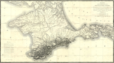 Black Sea and Crimea vintage mapのeditorial素材
