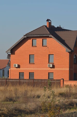 Kiev region,Ukraine.Oct 14.Typical Ukrainian countryside houses.At October 14,2014 in Kiev region, Ukraineのeditorial素材