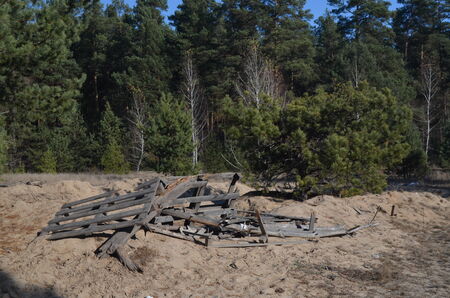 KIEV, UKRAINE - OCTOBER 26: Abandoned trenches on October 26, 2014 in Kiev,のeditorial素材