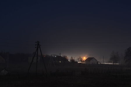 KIEV, UKRAINE - NOV 6, 2014.Typical Ukrainian countryside at night. November 6, 2014 Kiev, Ukraineのeditorial素材