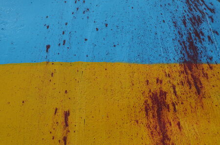 KIEV, UKRAINE - JULY 15, 2014. Ukraine flag graffiti .Civil War in Ukraine. July 15, 2014 Kiev, Ukraineのeditorial素材
