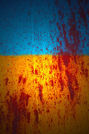 KIEV, UKRAINE - JULY 15, 2014. Ukraine flag graffiti .Civil War in Ukraine. July 15, 2014 Kiev, Ukraineのeditorial素材