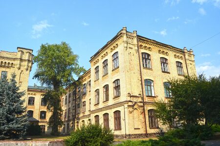 KIEV, UKRAINE - SEP 2, 2015: A view of an antique bricks building of the National Polytechnic University. Historical area in campus. on September 2, 2015 in Kiev, Ukraineのeditorial素材