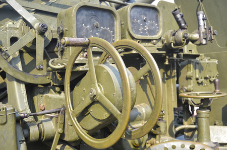 KIEV, UKRAINE - SEP 2, 2015: Soviet air-defense cannon near Technical History Museum of National Polytechnic University on September 2, 2015 in Kiev, Ukraineのeditorial素材