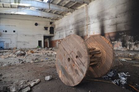 KIEV, UKRAINE - OCT4, 2015: Abandoned industrial complex.October4, 2015 Kiev, Ukraineのeditorial素材