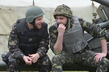 An unidentified person wears modern Ukrainian nazionalist battalion uniform
