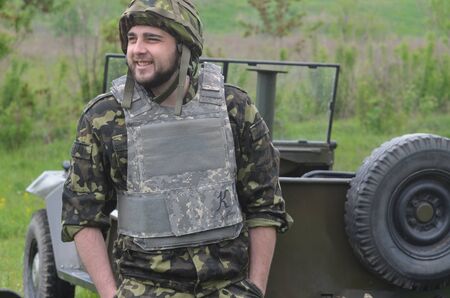 An unidentified person wears modern Ukrainian nazionalist battalion uniform