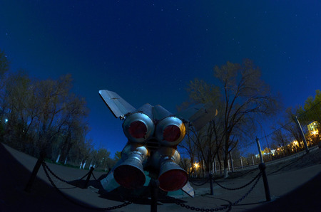 Museum of the former Soviet anti-ballistic missile testing range Sary Shagan.May 7, 2017.Priozersk.Kazakhstanのeditorial素材