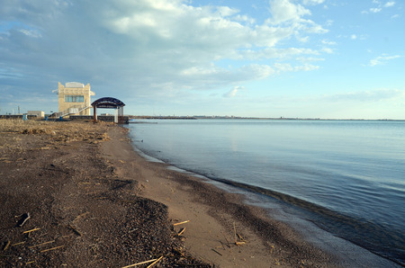 Resort Balkhash, Balkhash lake, central Kazakhstan.Near Priozersk - former Soviet anti-ballistic missile testing range Sary Shagan.May 11, 2017.Priozersk.Kazakhstanのeditorial素材