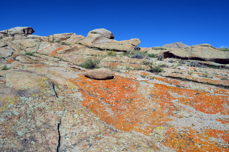 Bektau Ata, extinct volcano in Kazakhstanの写真素材