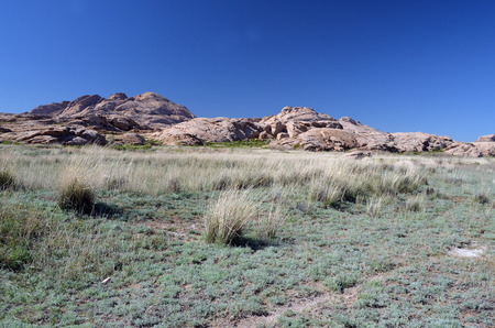 Bektau Ata, extinct volcano in Kazakhstanの写真素材