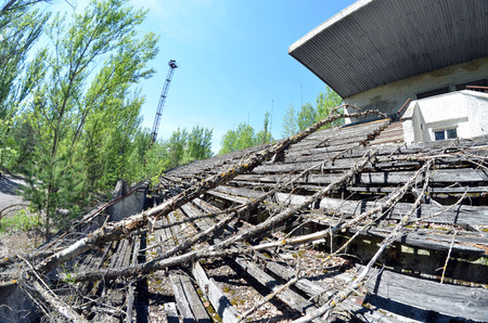 Lost city Pripyat.Chernobyl Exclusion Zone.May 19, 2017.Kiev region.Ukraineのeditorial素材