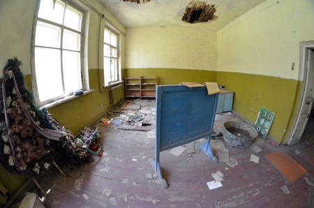 Lost city Pripyat.Chernobyl Exclusion Zone.May 19, 2017.Kiev region.Ukraineのeditorial素材