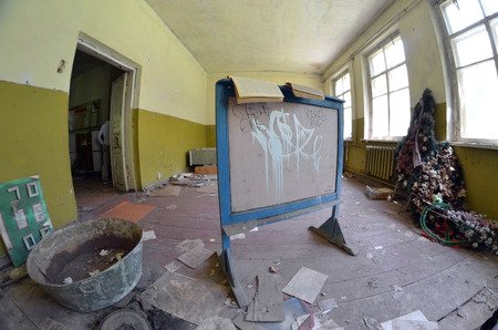 Lost city Pripyat.Chernobyl Exclusion Zone.May 19, 2017.Kiev region.Ukraineのeditorial素材