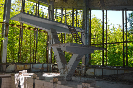 Lost city Pripyat.Chernobyl Exclusion Zone.May 19, 2017.Kiev region.Ukraineのeditorial素材