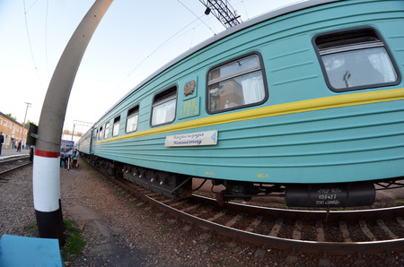 New railway terminal Sary-Shagan. Former Soviet anti-ballistic missile testing range Sary Shagan.May...
