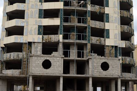 Abandoned more 10 years residential complex construction.August 31, 2017.Near Kiev, Ukraineのeditorial素材