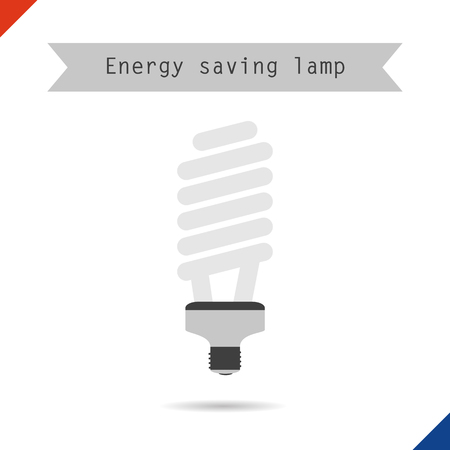 Vector illustration. Flat style. Icon. Fluorescent energy saving bulb lamp for plants on whiteのイラスト素材