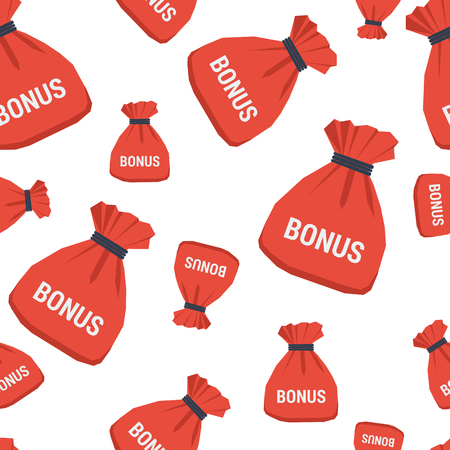 seamless technical pattern with bonus bag on white backgroundのイラスト素材