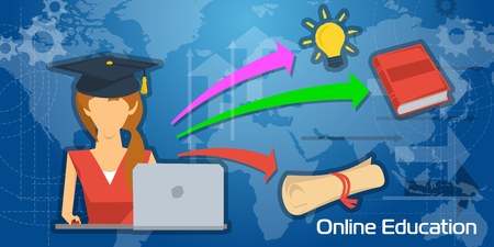 Long Background Online Educationのイラスト素材