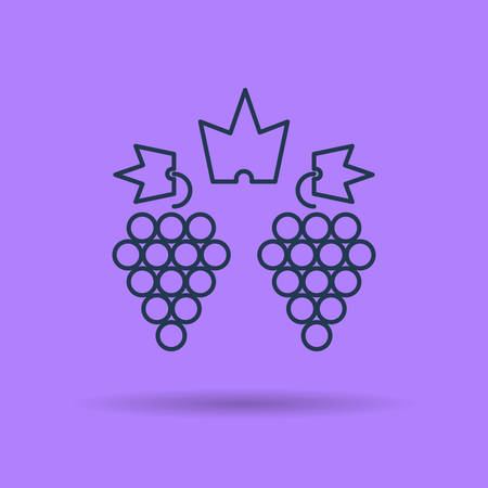 Two clusters of grapes illustration.のイラスト素材