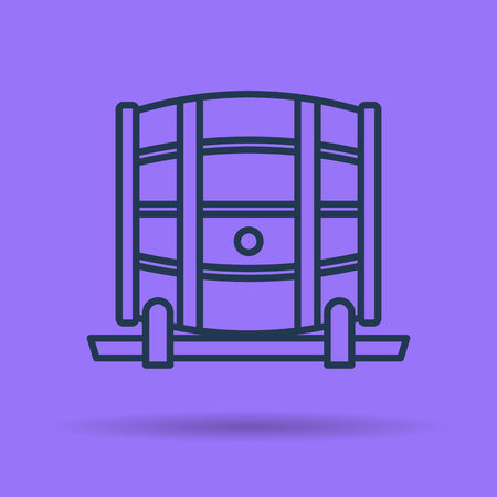 Isolated linear icon of Barrel for wine storage Vector illustration.のイラスト素材