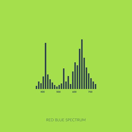 Vector outline icon of hydroponic and growth led light - red and blue light spectrumのイラスト素材