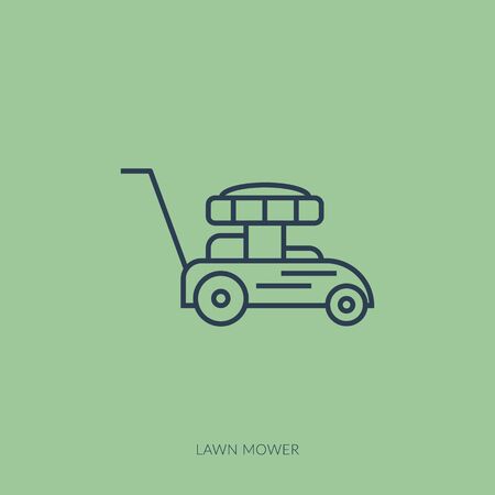 Vector outline icon of home farming and gardening - lawn moverのイラスト素材