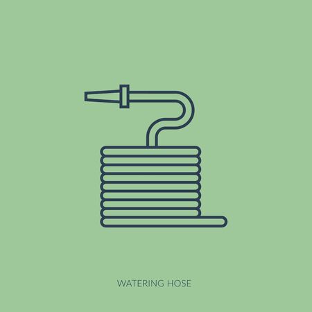Vector outline icon of home farming and gardening - watering hoseのイラスト素材