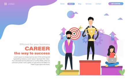 Vector web header template of business career in flatのイラスト素材