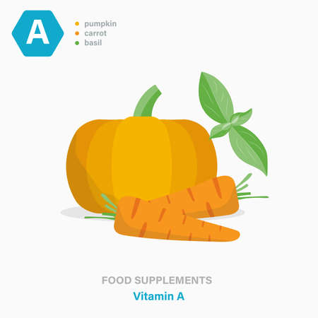 Vector flat isolated icon of food supplements - Vitamin Aのイラスト素材