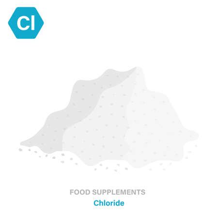 Vector flat isolated icon of food supplements - Chlorideのイラスト素材