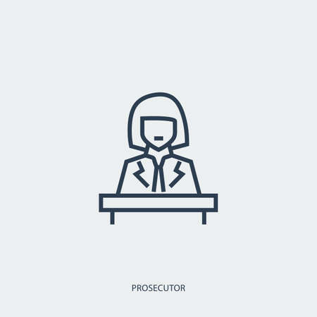 Vector outline icon of legal proceedings - prosecutor womanのイラスト素材