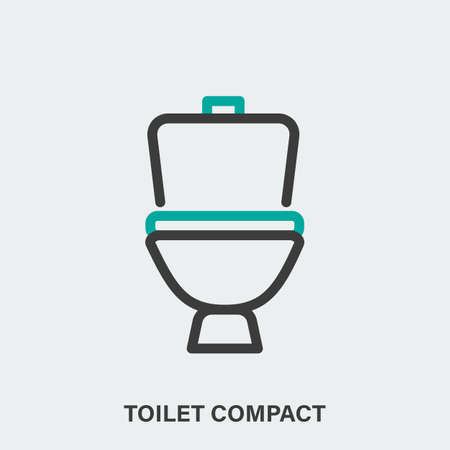 Simple vector logo of toilet bowl on gray backgroundのイラスト素材