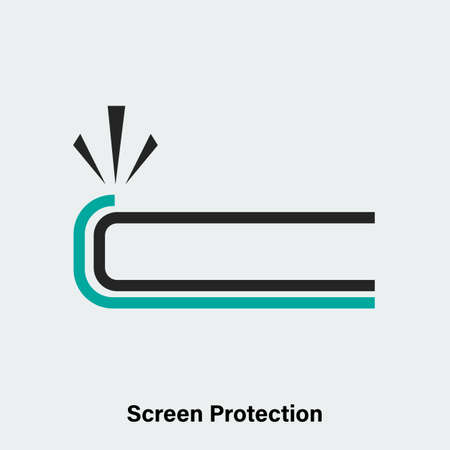 Minimalist design of smartphone with screen protectorのイラスト素材