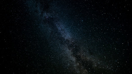 The Milky Way and stars in night skyの写真素材