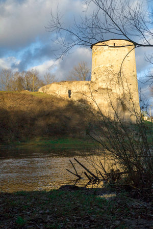 Tower on the Bank of the river.の写真素材