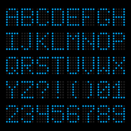 Electronic display on the LED lamps on a black backgroundのイラスト素材