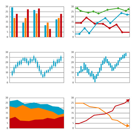 Set of diagrams, business histogramのイラスト素材