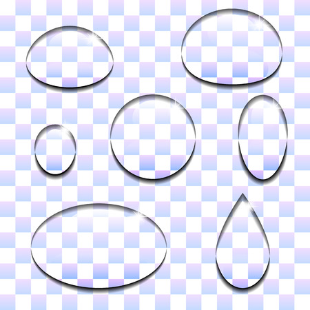 Transparent water drop. Isolated vector illustrationのイラスト素材
