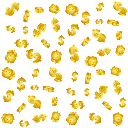 Golden 3D currency pattern.のイラスト素材