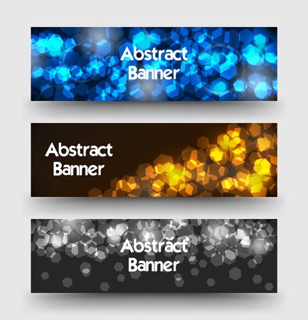 Set of vector banner with hexagonal designのイラスト素材