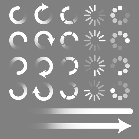 Set of loading elements. Preloaders and progress bar. Vector ePS10のイラスト素材