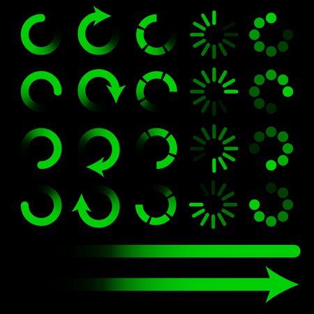 Set of loading elements. Preloaders and progress bar. Vector ePS10のイラスト素材