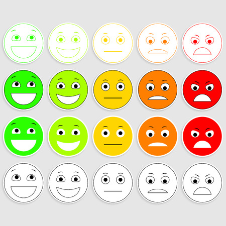 Set Of Emoticons Emoji Level Rank Load Excellent Good Normal Bad Awful のイラスト素材 ストックフォト 写真素材のstock Foto ストックドットフォト
