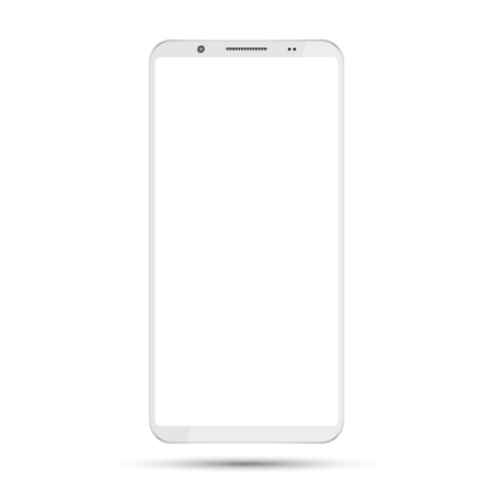 Smartphone mockup White color digital gadget template.のイラスト素材