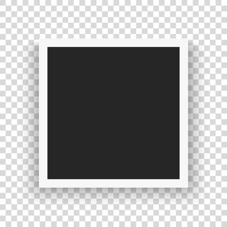 Retro frame photo frame on transparent background. Vector illustration for your photos or text. Scrapbook design.のイラスト素材
