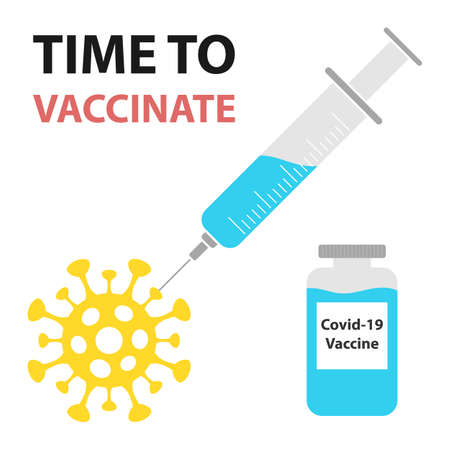 Abstract syringe infographic. Medical and healthcare template can be used layout, diagram or graph. Covid-19 vaccine info.のイラスト素材