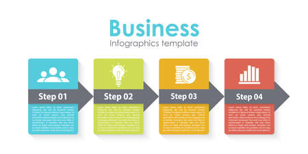 Business infographics template with arrow. Abstract vector illustration can be used for layout, diagram, presentation and web design.のイラスト素材