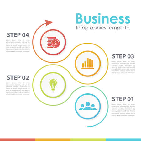 Business infographics template with arrow. Abstract vector illustration can be used for layout, diagram, presentation and web design.のイラスト素材